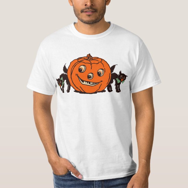 1940s Halloween Jack O'Lantern with Black Cats Tee (Front)