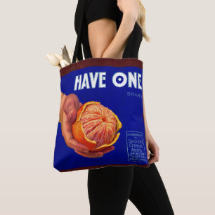 1940s Have One orange crate label print Tote Bag