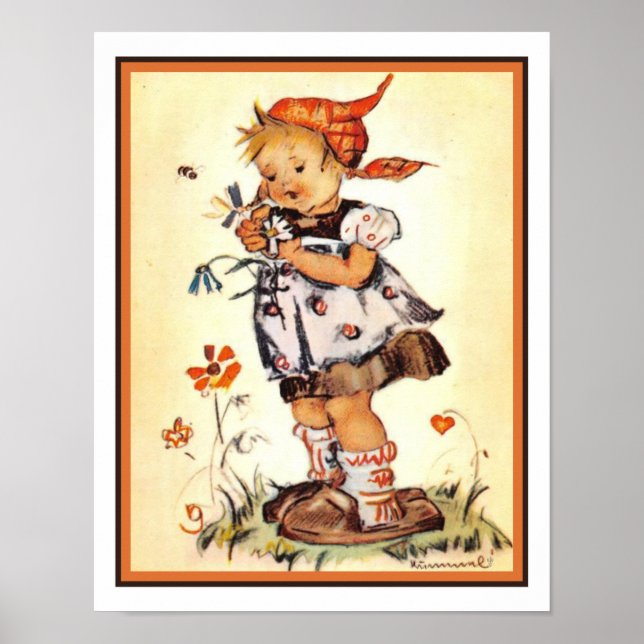 1940's Hummel Print - He Loves Me  (Front)