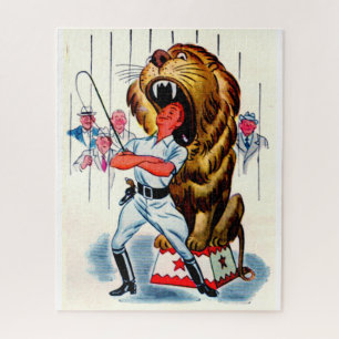 1940s lion tamer and lion jigsaw puzzle