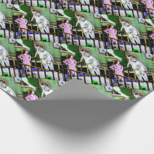 1940s mother and her giant baby wrapping paper