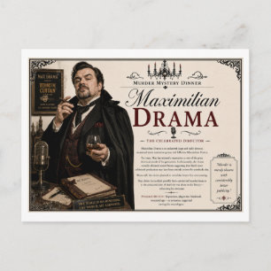 1940s Murder Mystery Maximilian Drama Postcard