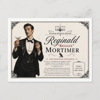 1940s Murder Mystery Party Reggie Mortimer Postcard