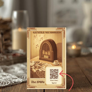 1940s Music QR Code for Nursing Home Visits Postcard