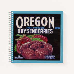 1940s Oregon Boysenberries can label Notebook