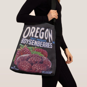 1940s Oregon Boysenberries can label print Crossbody Bag