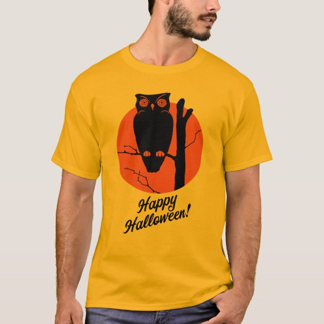 1940s Owl in Tree T-Shirt (Front)