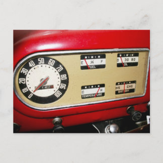 1940s Pickup Truck's Dashboard & Gauges Postcard