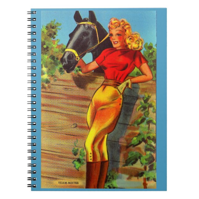 1940s pin-up gal and horse notebook (Front)