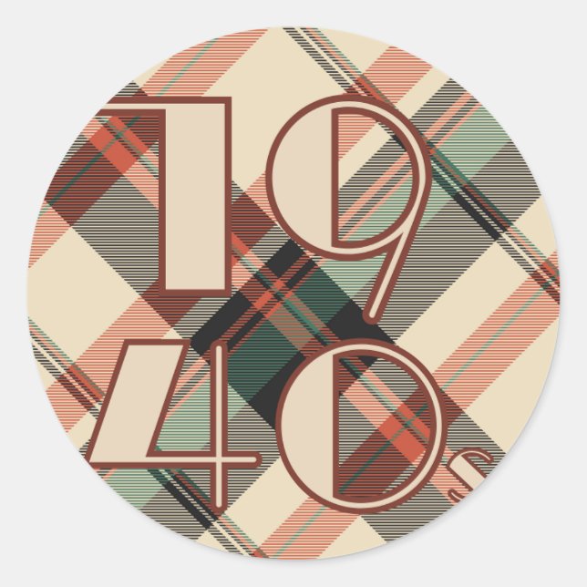 1940s Plaid Sticker (Front)
