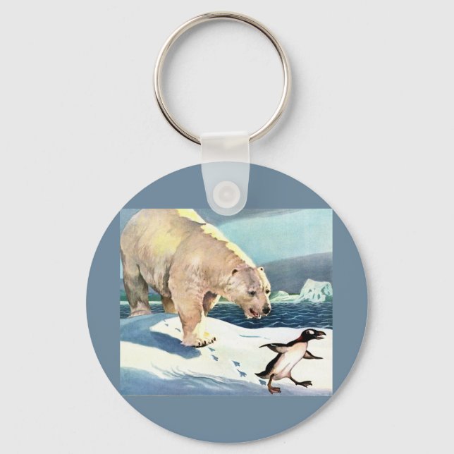 1940s polar bear and penguin key ring (Front)