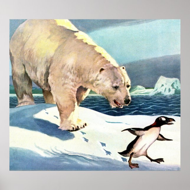 1940s polar bear and penguin poster (Front)