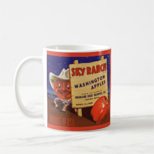 1940s Sky Ranch Washington Apples crate label Coffee Mug