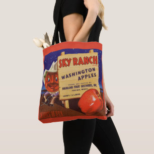 1940s Sky Ranch Washington Apples crate label Tote Bag