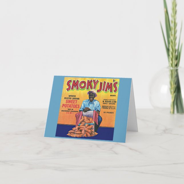 1940s Smoky Jim's sweet potato crate label Note Card (Front)