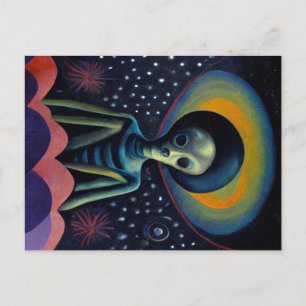 1940's Style Alien With a Halo Tapestry Postcard