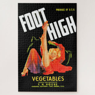 1940s vegetable crate label Foot High vegetables Jigsaw Puzzle