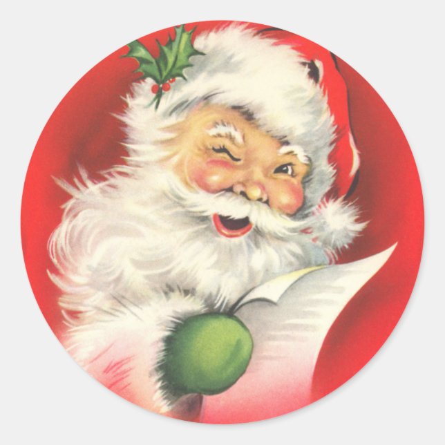 1940s Vintage Santa Claus Stickers (Front)