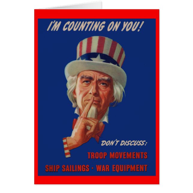 1940s warning from Uncle Sam (Front)