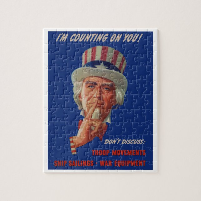 1940s warning from Uncle Sam Jigsaw Puzzle (Vertical)