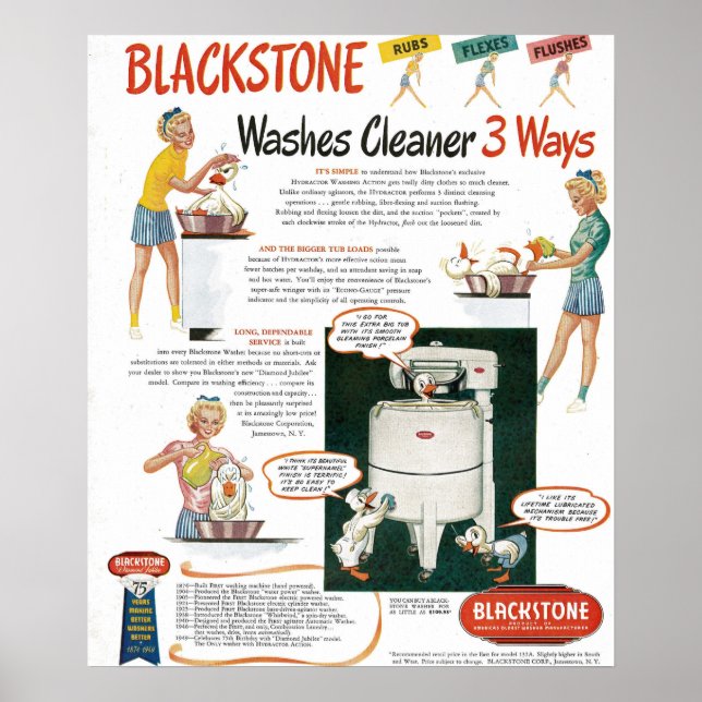 1940s Washing Machine Ad Poster (Front)