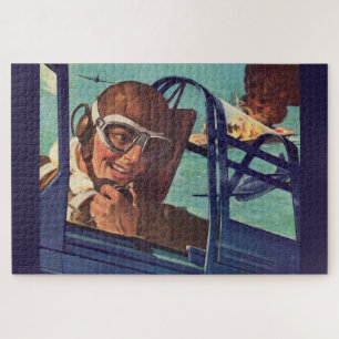1940s WWII dogfight in the air Jigsaw Puzzle