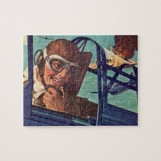 1940s WWII dogfight in the air Jigsaw Puzzle (Horizontal)