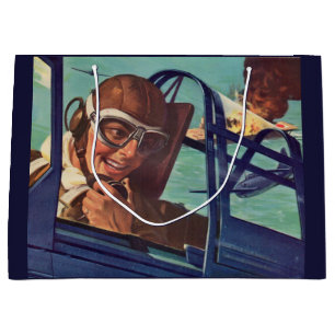 1940s WWII dogfight in the air Large Gift Bag