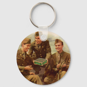 1940s WWII solders with candy from home Key Ring