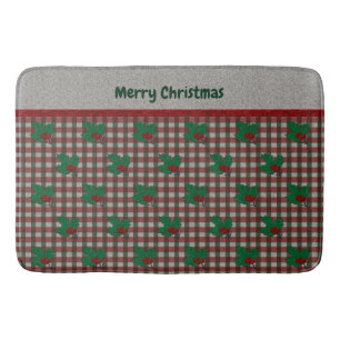 1940s Xmas Gingham Bath Mat
