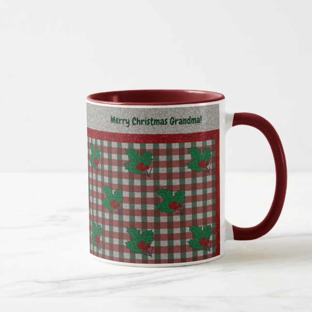 1940s Xmas Gingham - Personalised Mug (Right)