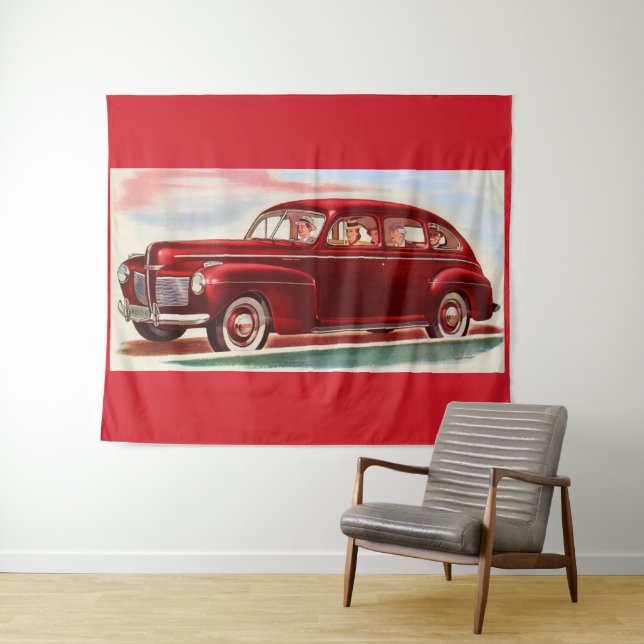 1941 red Mercury 8 Tapestry (In Situ (Horizontal))