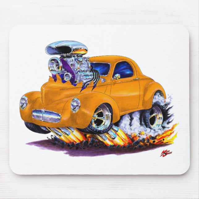 1941 Willys Orange Car Mouse Pad (Front)