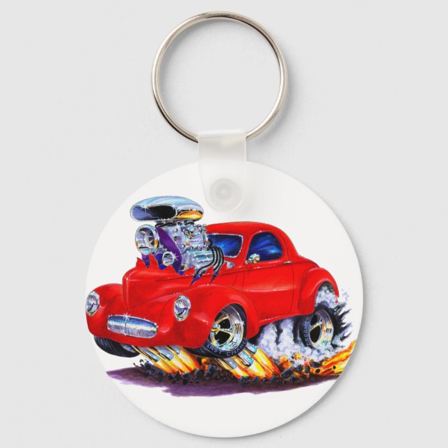 1941 Willys Red Car Key Ring (Front)