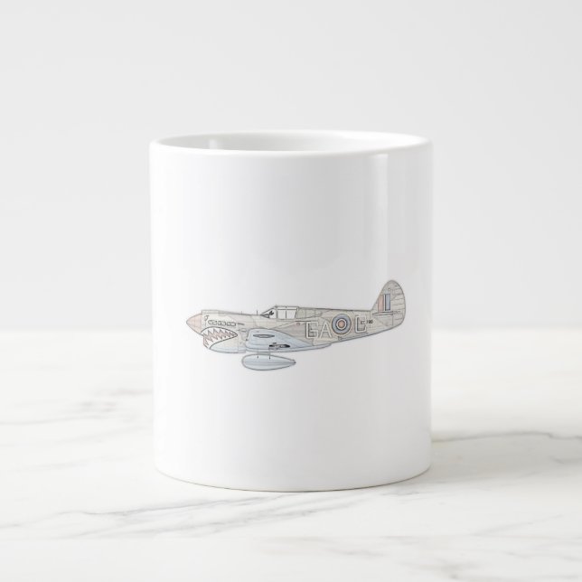 1942 Curtiss P40E Large Coffee Mug (Front)