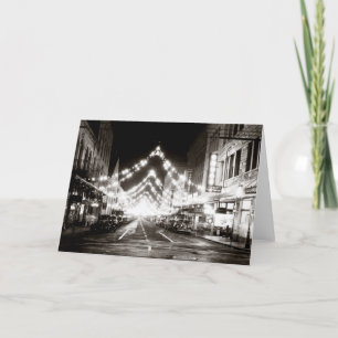 1942 Honolulu's Fort Street at Night Card