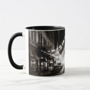 1942 Honolulu's Fort Street at Night Mug