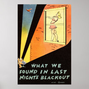 1942 Last Night's Blackout Vintage Poster