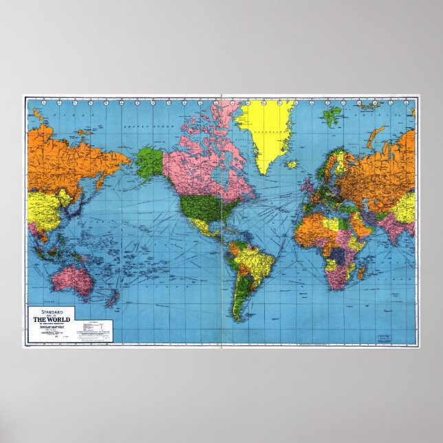 1942 Map of the World Poster (Front)