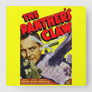 1942 The Panther’s Claw movie poster Square Wall Clock