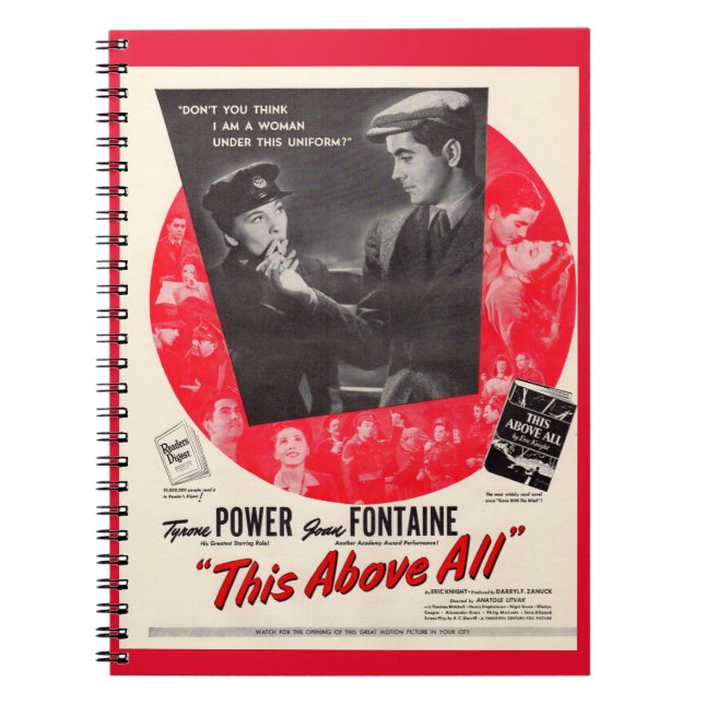 1942 This Above All movie poster Notebook (Front)