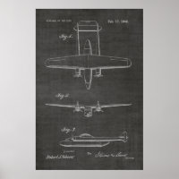 1942 Twin Aeroplane Patent Art Drawing Print