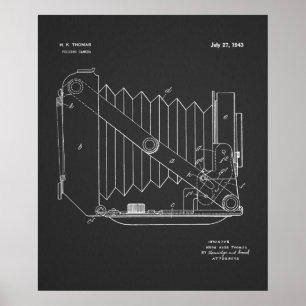 1943 Folding Camera Patent Art Drawing Print
