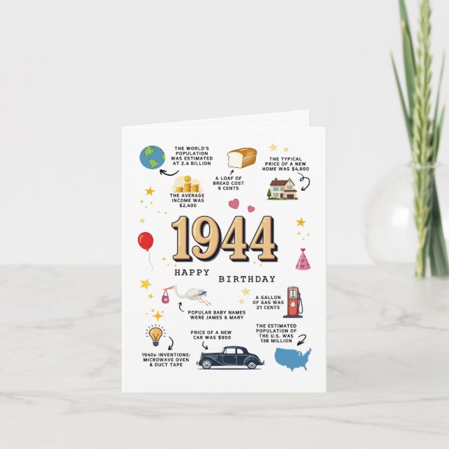 1944 Birthday Card For Dad or Mum (Front)