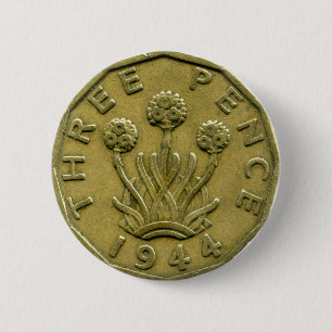 1944 British three pence button