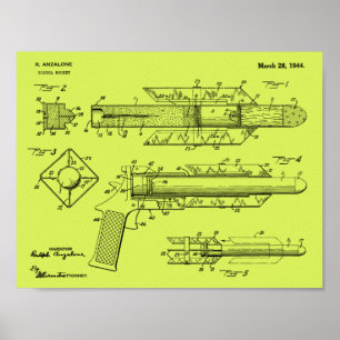 1944 Pistol Rocket Patent Art Drawing Print