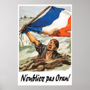 1944 Poster Remember Oran  France  Second World