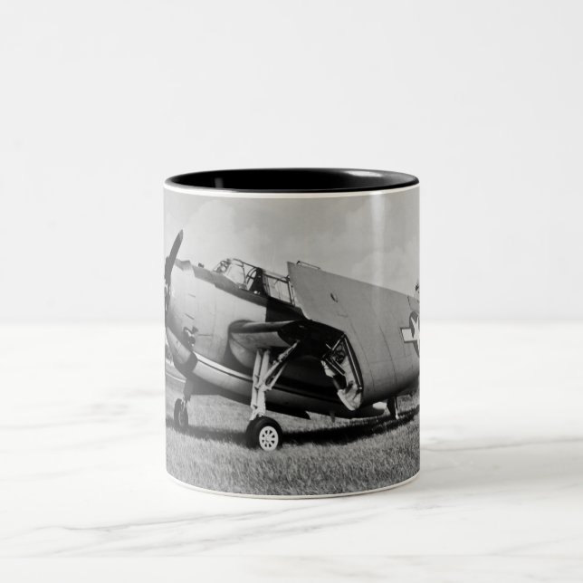 1945 Avenger Torpedo Bomber Two-Tone Coffee Mug (Center)