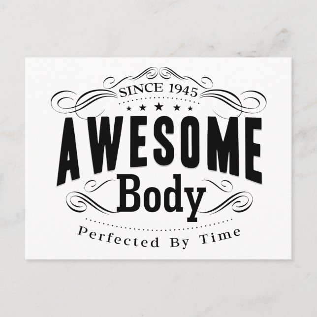 1945 Birthday Awesome Body Postcard (Front)