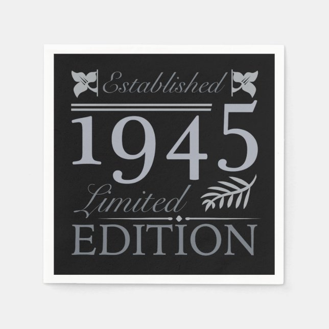 1945 Limited Edition 80th Birthday Napkin (Front)